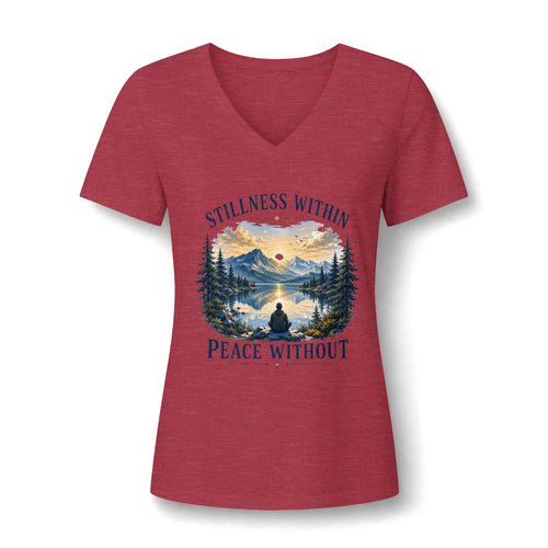 Stillness Within Graphic V-Neck Tee
