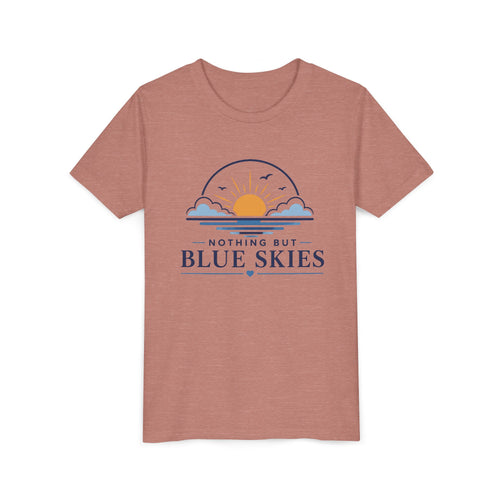 Youth Tee - "Nothing But Blue Skies" Sun & Clouds Graphic