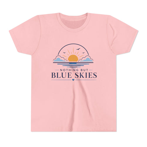 Youth Tee - "Nothing But Blue Skies" Sun & Clouds Graphic