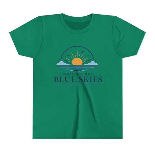 Youth Tee - "Nothing But Blue Skies" Sun & Clouds Graphic