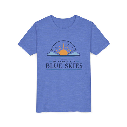 Youth Tee - "Nothing But Blue Skies" Sun & Clouds Graphic