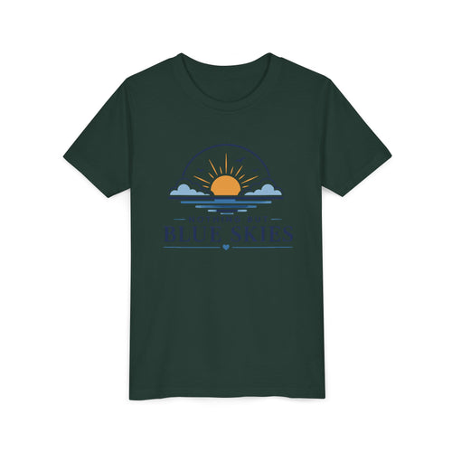 Youth Tee - "Nothing But Blue Skies" Sun & Clouds Graphic