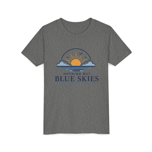 Youth Tee - "Nothing But Blue Skies" Sun & Clouds Graphic