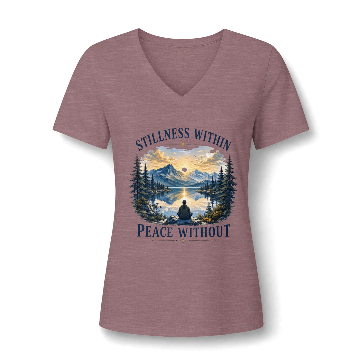 Stillness Within Graphic V-Neck Tee