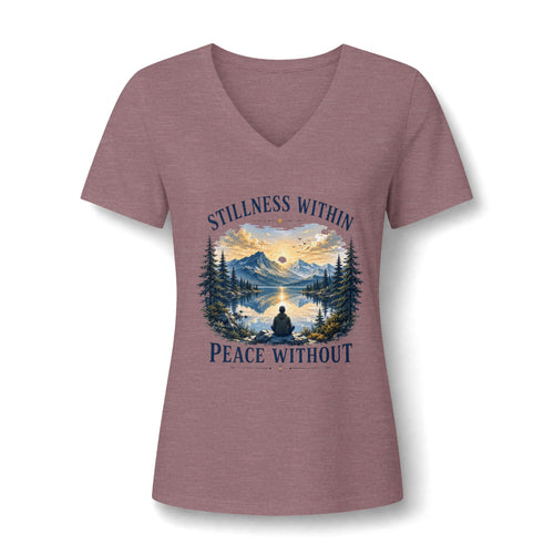 Stillness Within Graphic V-Neck Tee