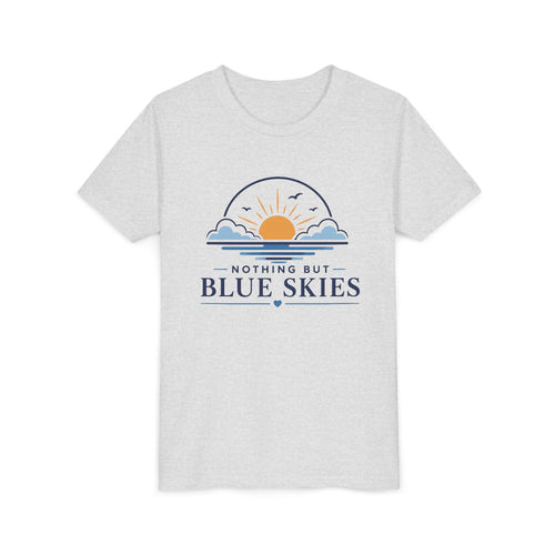 Youth Tee - "Nothing But Blue Skies" Sun & Clouds Graphic