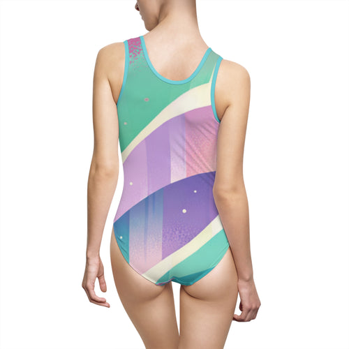 Pastel Wave One-Piece Swimsuit