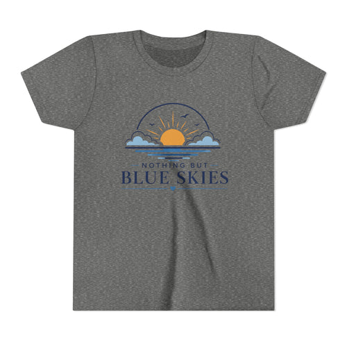 Youth Tee - "Nothing But Blue Skies" Sun & Clouds Graphic
