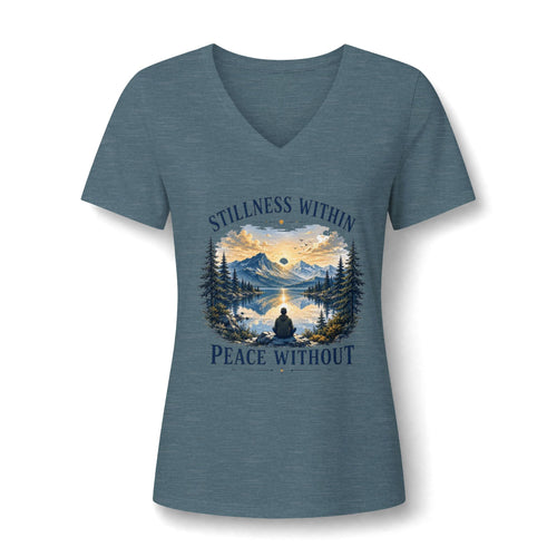 Stillness Within Graphic V-Neck Tee
