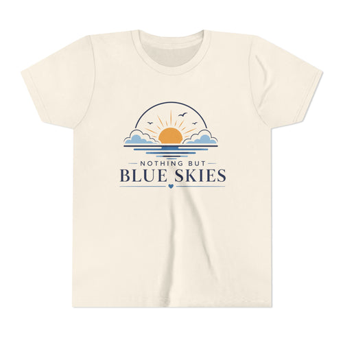 Youth Tee - "Nothing But Blue Skies" Sun & Clouds Graphic