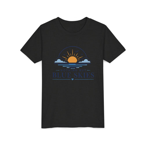 Youth Tee - "Nothing But Blue Skies" Sun & Clouds Graphic