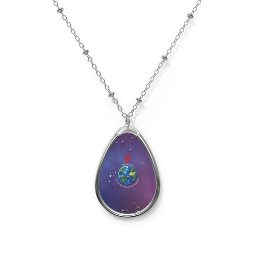 Globe Pendant Oval Necklace   