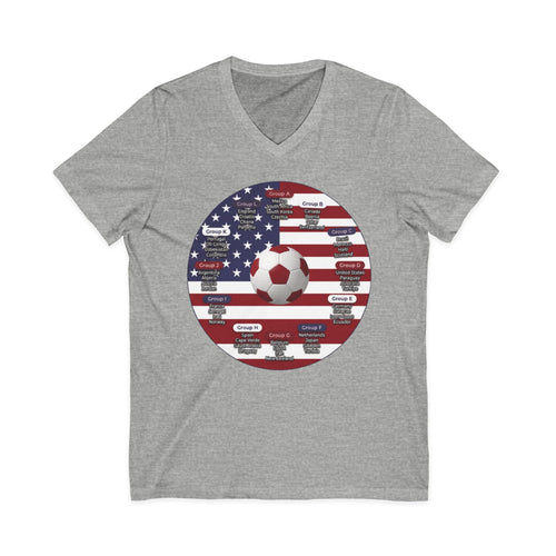 World Cup in America Soccer Flag V-Neck Tee
