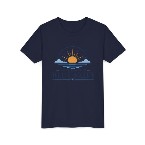 Youth Tee - "Nothing But Blue Skies" Sun & Clouds Graphic