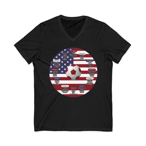 World Cup in America Soccer Flag V-Neck Tee