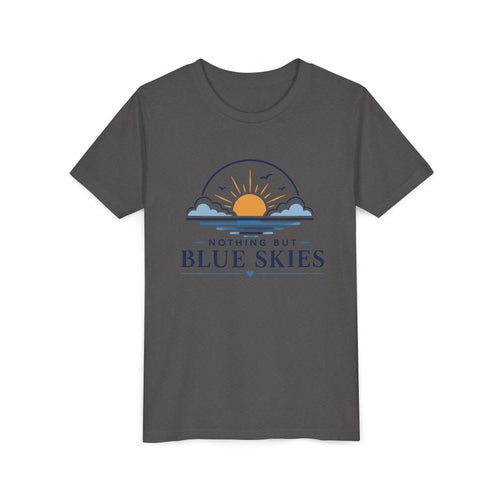 Youth Tee - "Nothing But Blue Skies" Sun & Clouds Graphic