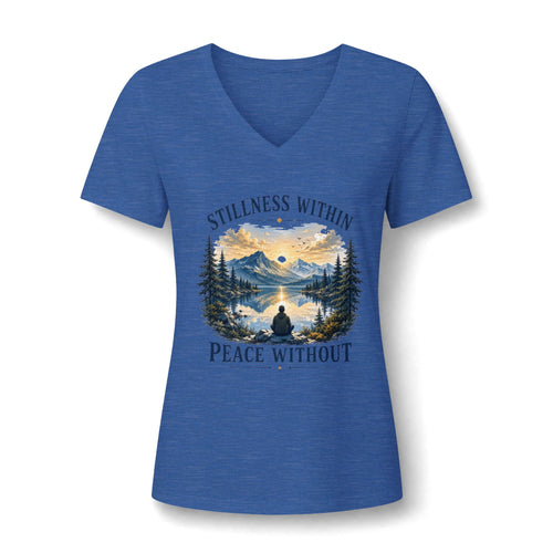 Stillness Within Graphic V-Neck Tee