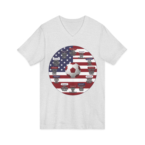 World Cup in America Soccer Flag V-Neck Tee