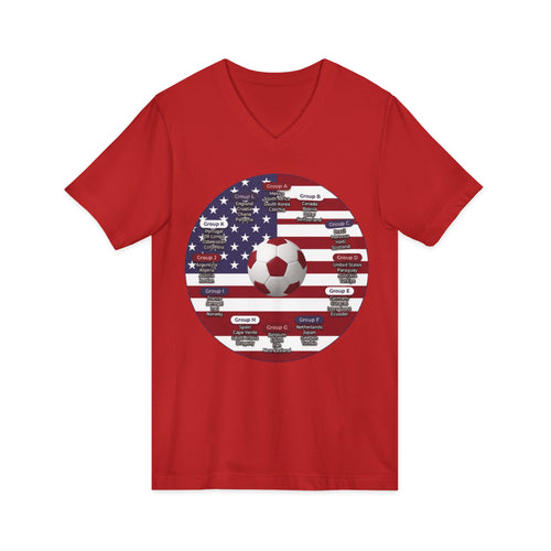 World Cup in America Soccer Flag V-Neck Tee