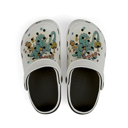 Kids Blue Dino Foam Clogs     