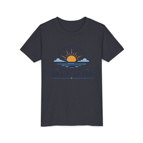 Youth Tee - "Nothing But Blue Skies" Sun & Clouds Graphic