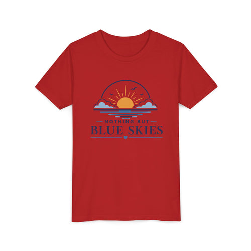 Youth Tee - "Nothing But Blue Skies" Sun & Clouds Graphic