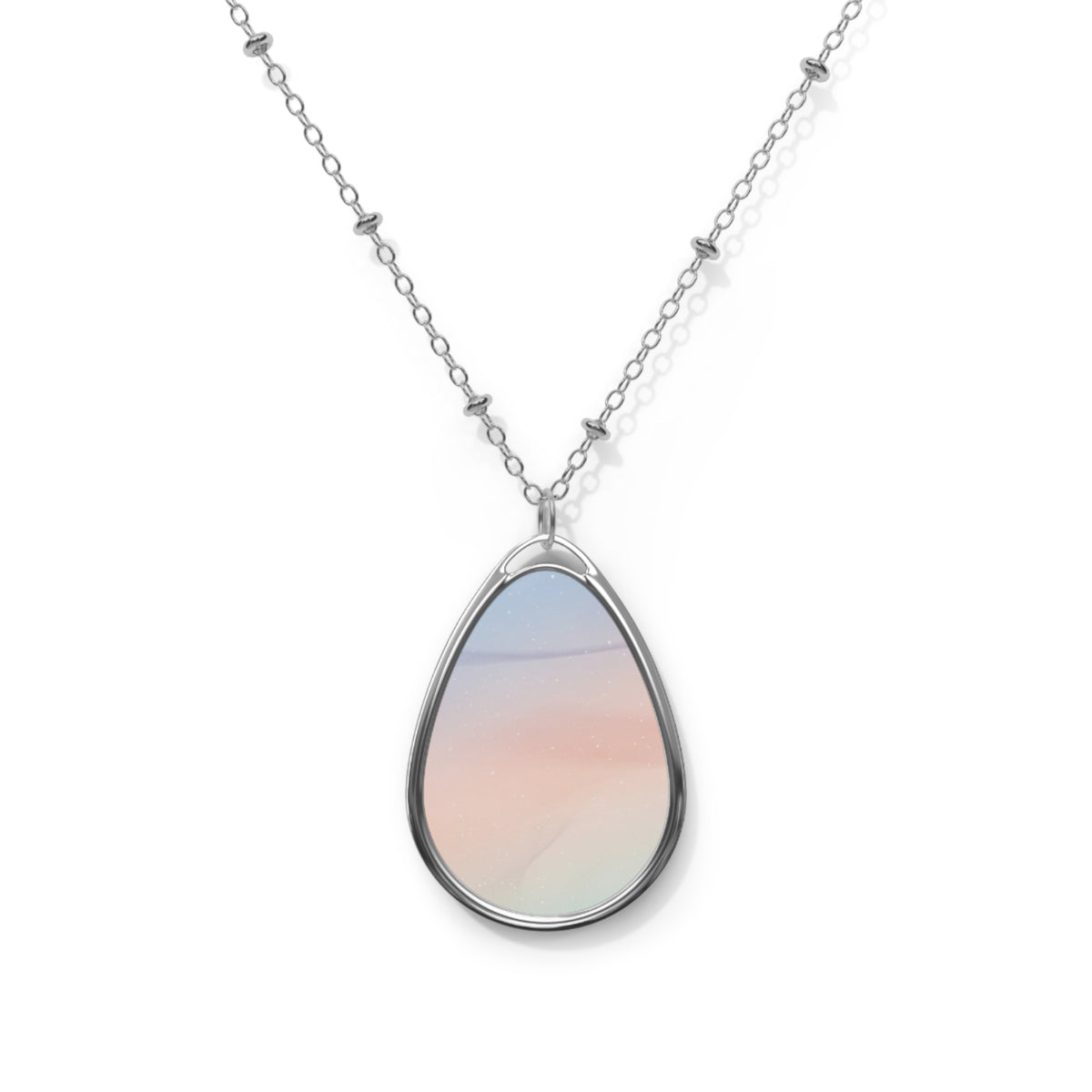 Sterling Oval Pendant Necklace