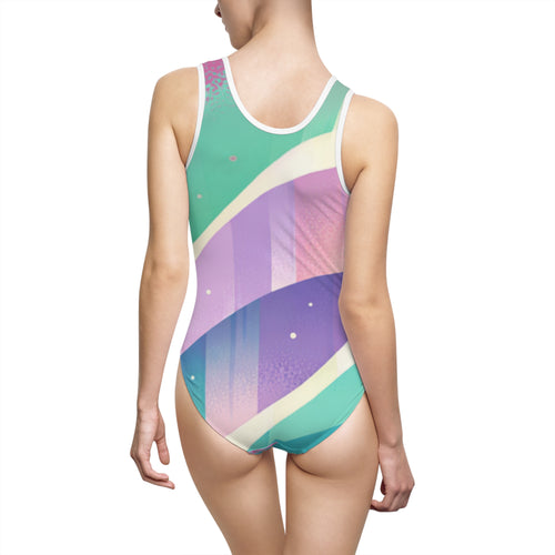 Pastel Wave One-Piece Swimsuit
