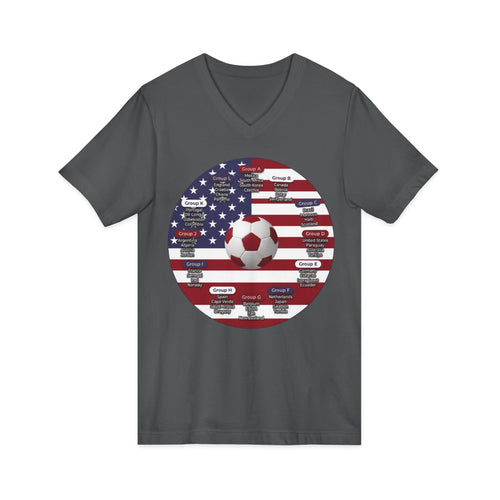     World Cup in America Soccer Flag V-Neck Tee
