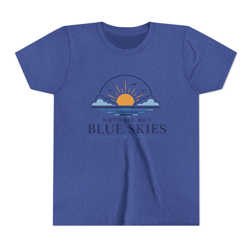 Youth Tee - "Nothing But Blue Skies" Sun & Clouds Graphic