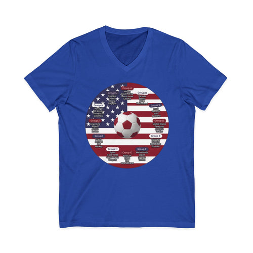 World Cup in America Soccer Flag V-Neck Tee