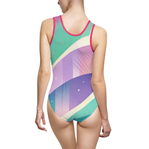 Pastel Wave One-Piece Swimsuit