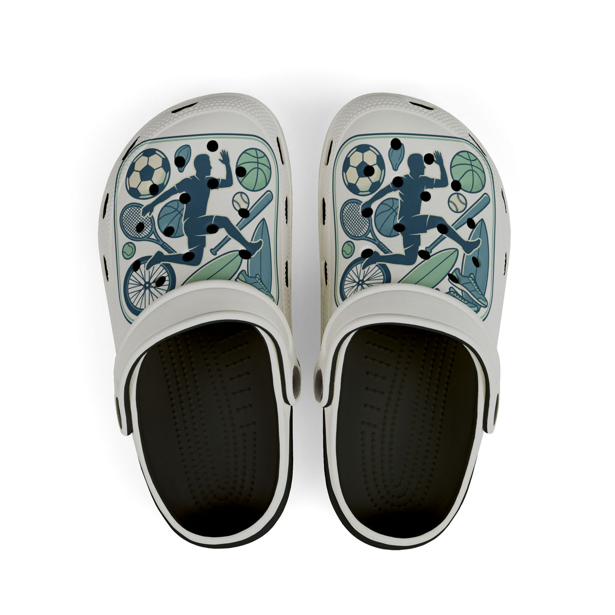 Kids Sports Pattern Foam Clogs