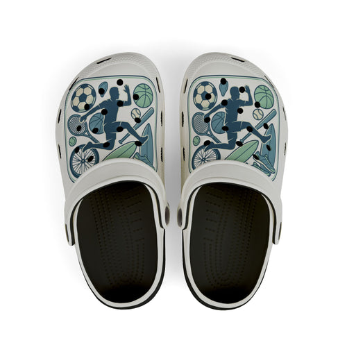 Kids Sports Pattern Foam Clogs