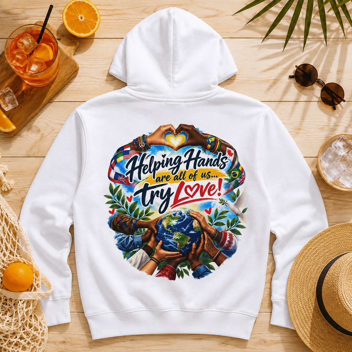 Helping Hands and All of Us Try Love Crewneck Sweatshirt